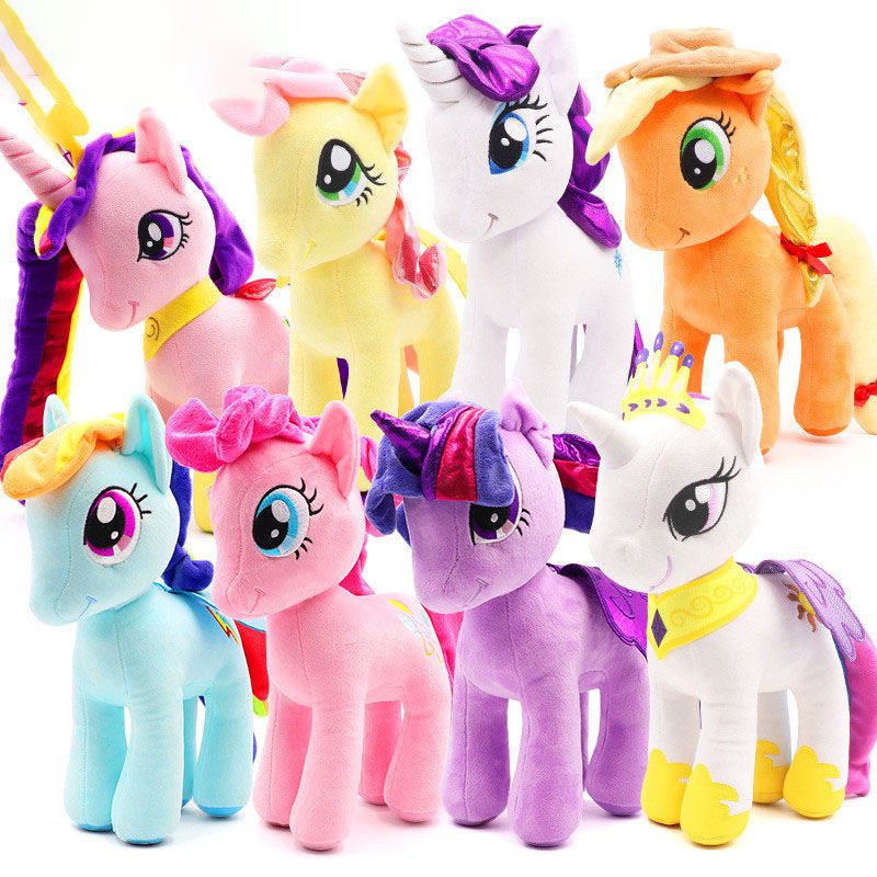 Thú Nhồi Bông Hình Con Ngựa Pony 35cm Màu Hồng