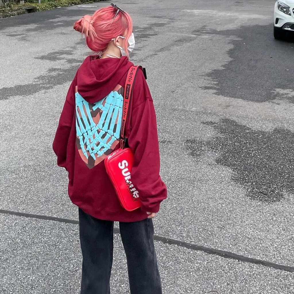 Áo hoodie cotton mỏng tay dài dáng rộng thiết kế mới trẻ trung năng động