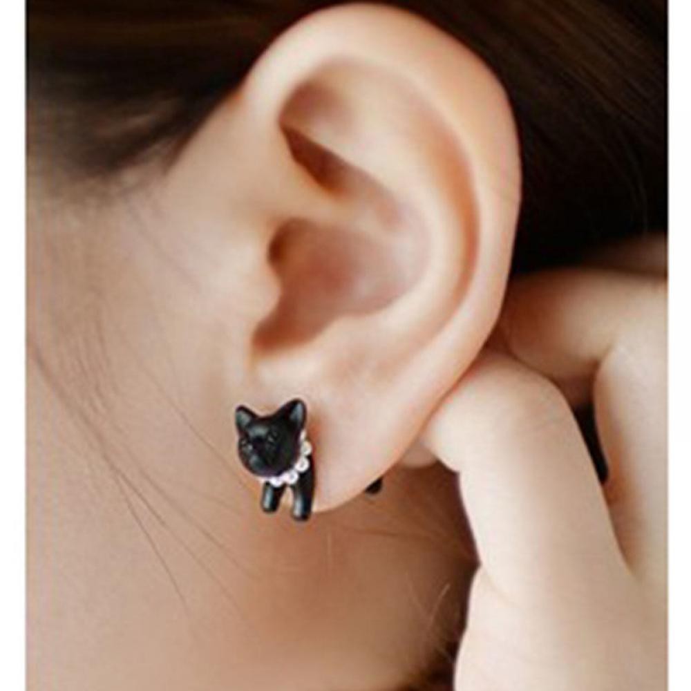 Bông tai kiểu đinh tán hình mèo đáng yêu