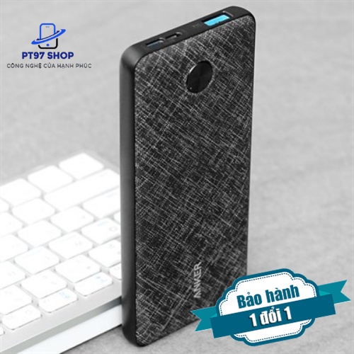 Pin dự phòng Anker Powercore Slim 10000mAh A1229 bọc vải - Cục Sạc Nhanh Siêu Bền, Nhẹ, Không Nóng Máy, BH 12 Tháng