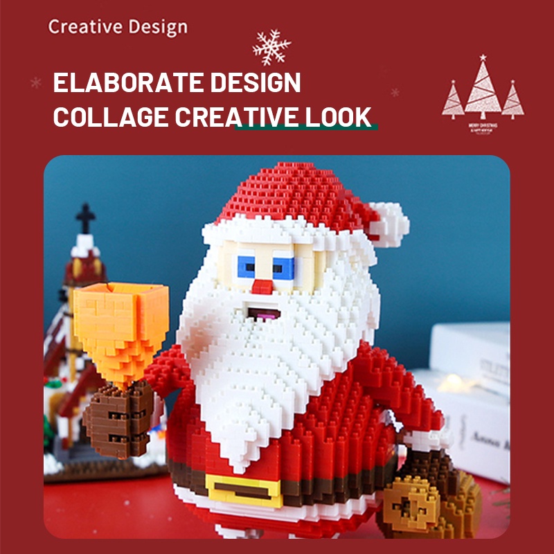 Đồ chơi lắp ráp ZHAN QI TOYS mô hình nhân vật Giáng Sinh làm quà tặng đáng yêu dành cho trẻ em