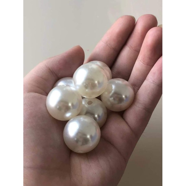 Hạt ngọctrai có lỗ loại đẹp màu trắng, kem, nguyên liệu làm trâm cài tóc cổ trang, nguyên liêum diy, Siphukienkhanhhuyen
