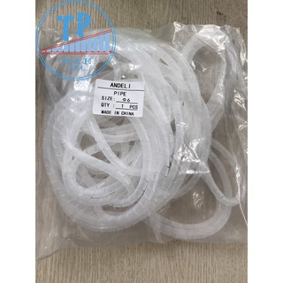 Dây xoắn ruột gà phi 6 Trắng/ Đen