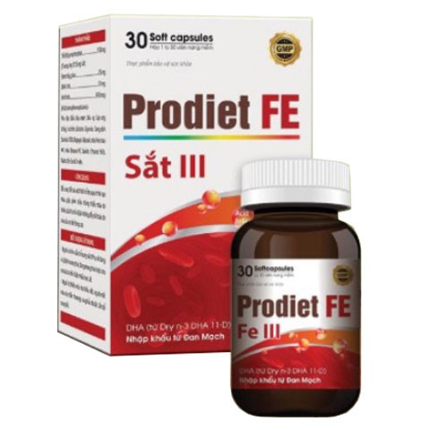 Prodiet FE Sắt III- Hỗ trợ bổ sung sắt và acid folic hỗ trợ quá trình tạo máu, giảm triệu chứng thiếu máu