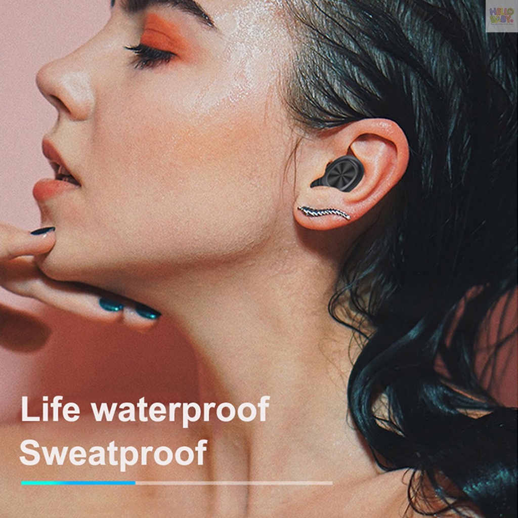 B9 BT 5.0 Earphones Sports Mini Earphones Cordless Stereo Headphone with Auto Pairing Touch-Control LED-Display Waterproof Telephone Answering Function