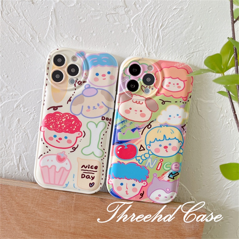 Ốp Điện Thoại Mềm Đệm Khí Hình Hoạt Họa Graffiti Cho iPhone 14 13 12 11 Pro Max SE 2020 X Xr Xs Max 8 7 6 6s Plus