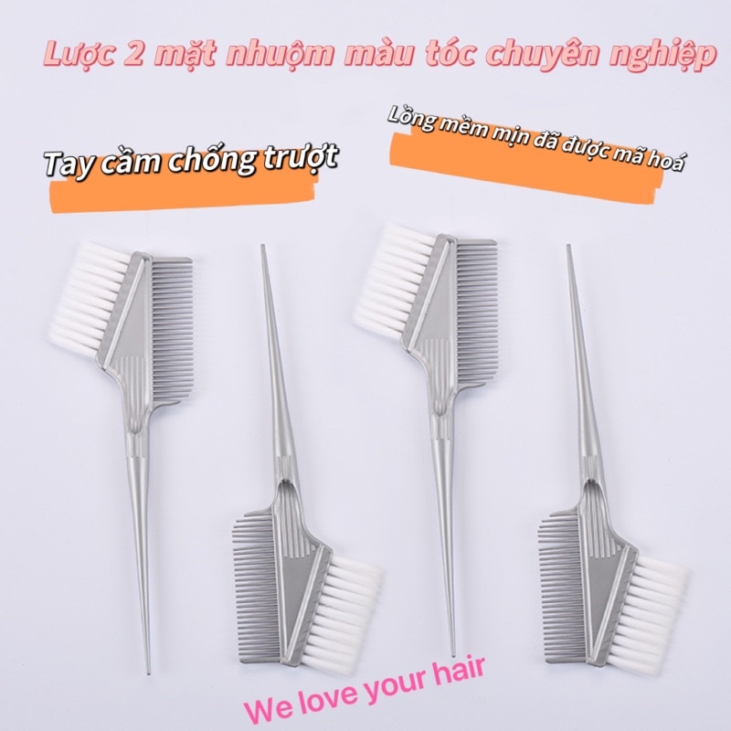 Com bo 3  chổi lược nhuộm tóc vào thuốc hoá chất uốn nhuộm ép