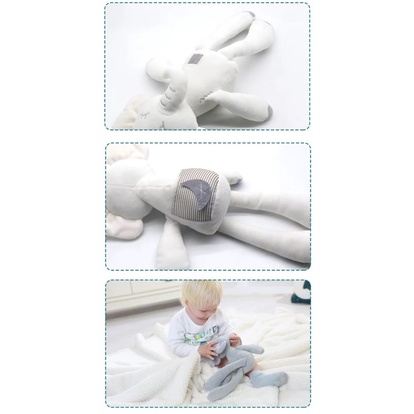 Thỏ Bông Tai Dài Trắng Hồng Thú Bông Cho Bé Ôm Ngủ Chất Đẹp Mềm Mịn