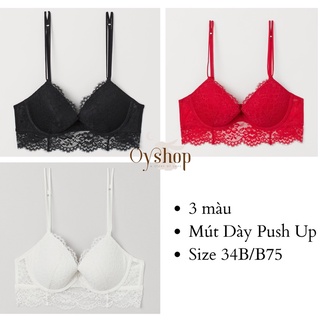 Áo ngực mút dày push up có gọng cài sau h&m size 34b/b75