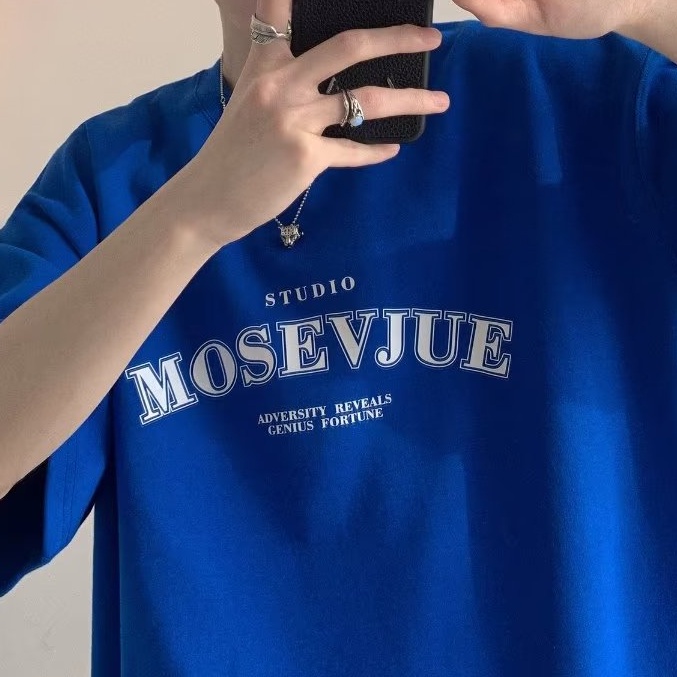 Áo Thun Tay Ngắn Cổ Tròn Đơn Giản Phong Cách Hàn Quốc Cho Nam