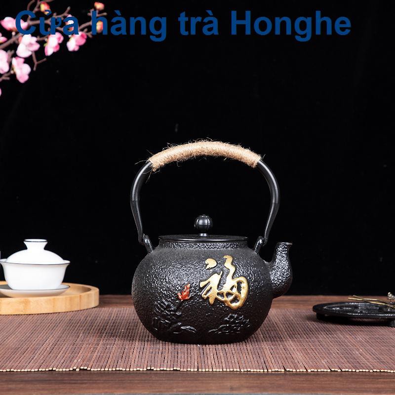 Ấm trà bằng gang Jingjie Pro có lưới pha trà, đun sôi, nước Bộ Kung Fu