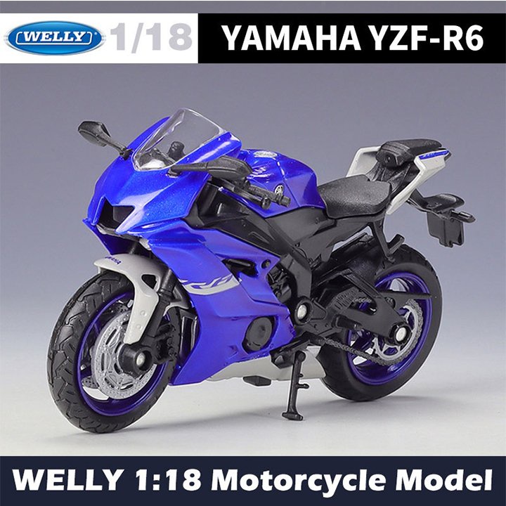 Mô hình xe Yamaha Yzf R6 2020 tỉ lệ 1:18 hãng Welly