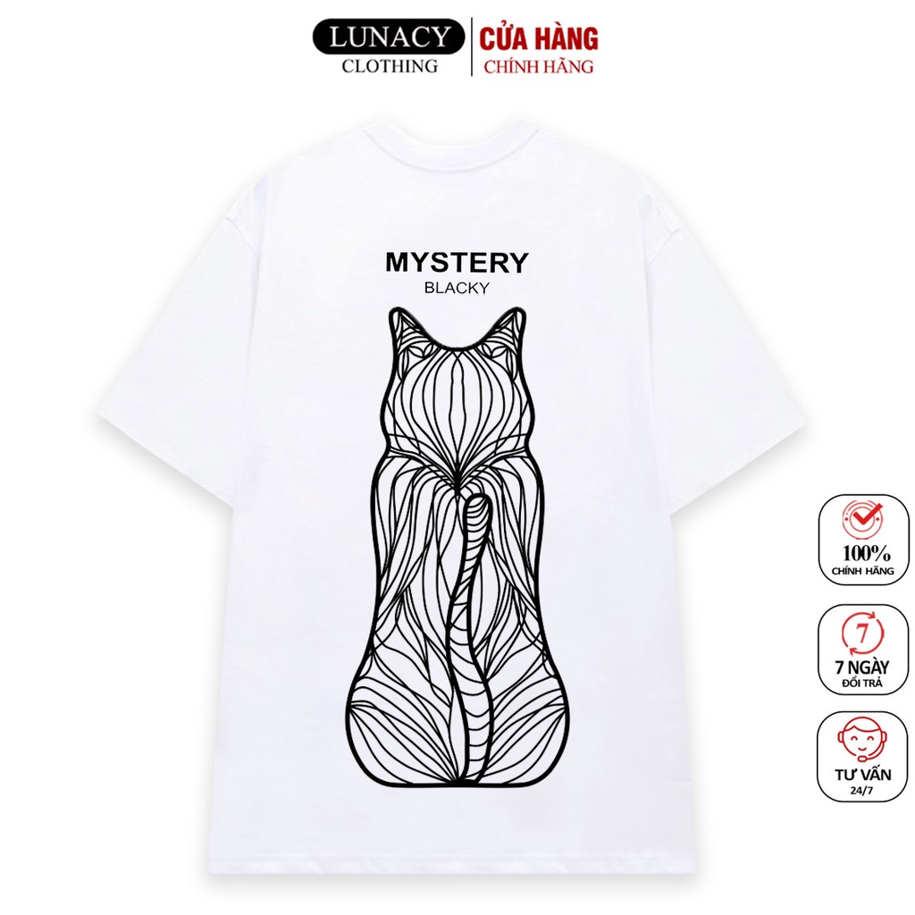 Áo thun tay lỡ MYSTERY phông Unisex nam nữ Cotton oversize form rộng LUNACY