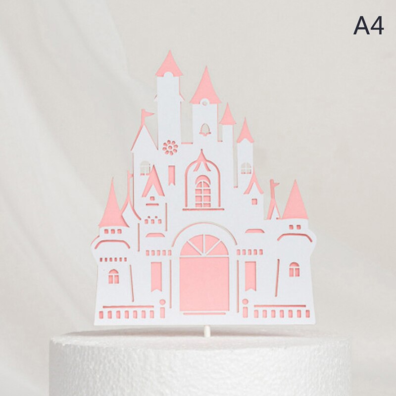 Phụ kiện trang trí bánh kem bằng acrylic hình lâu đài công chúa