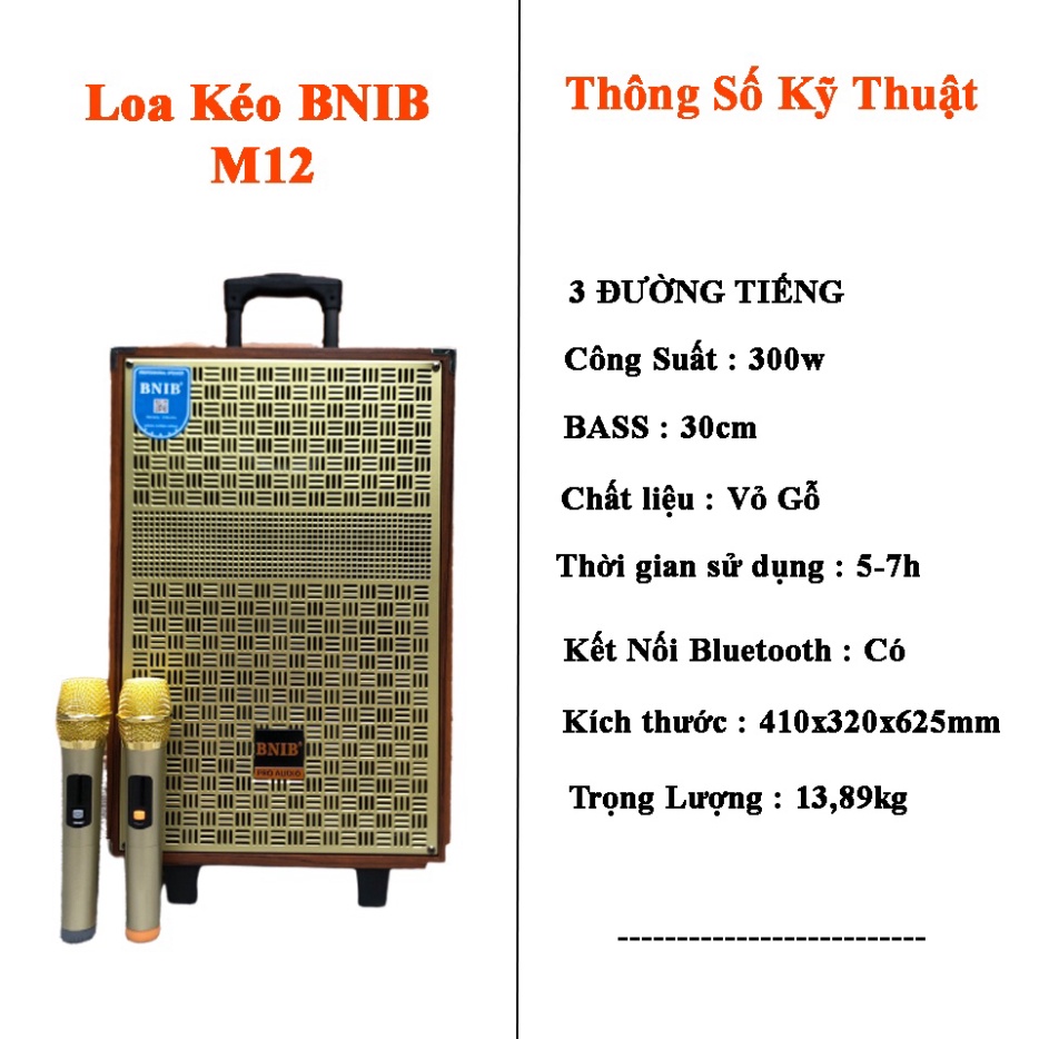 Loa Kéo Hát Karaoke BNIB M12/M10/M8 Bass 30/25/20 Cao Cấp| Loa Kẹo Kéo Nhạc Cực Chất, Hát cực hay| Lỗi 1 đổi 1