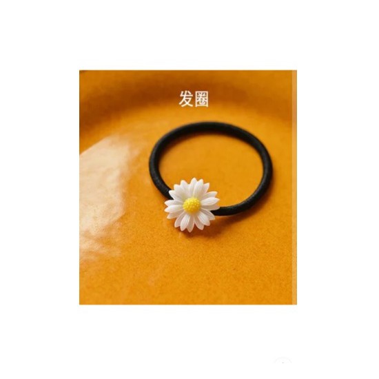 [Thanh lý] Bộ 5 dây chun buộc tóc - kẹp buộc tóc hoa cúc trắng