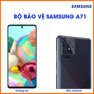 Kính cường lực Samsung Galaxy A71 trong suốt và Dán camera Samsung A71 combo2