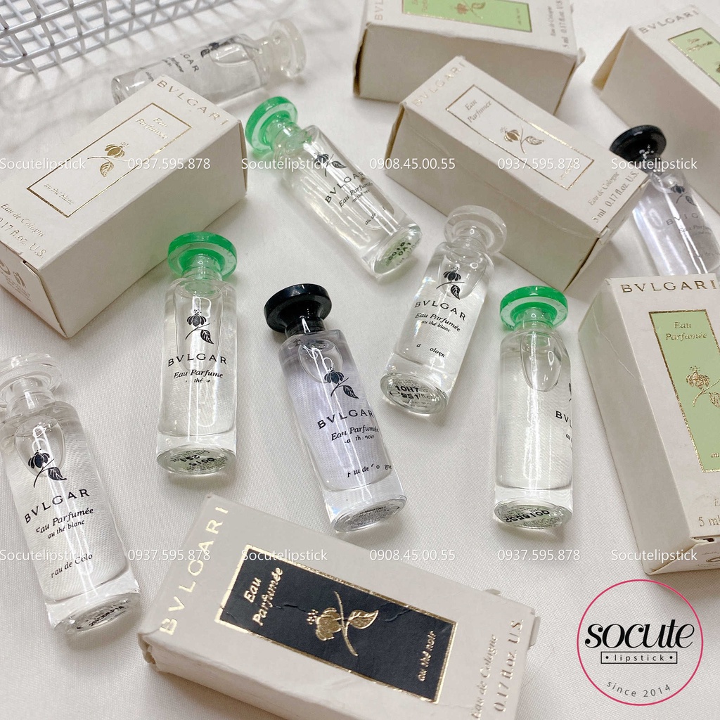 Set Nước Hoa BVLGARI Eau Parfume Minisize Trà xanh (Au The Vert) - Trà Trắng (Au The Blanc) -Trà đen (Au the Noir)