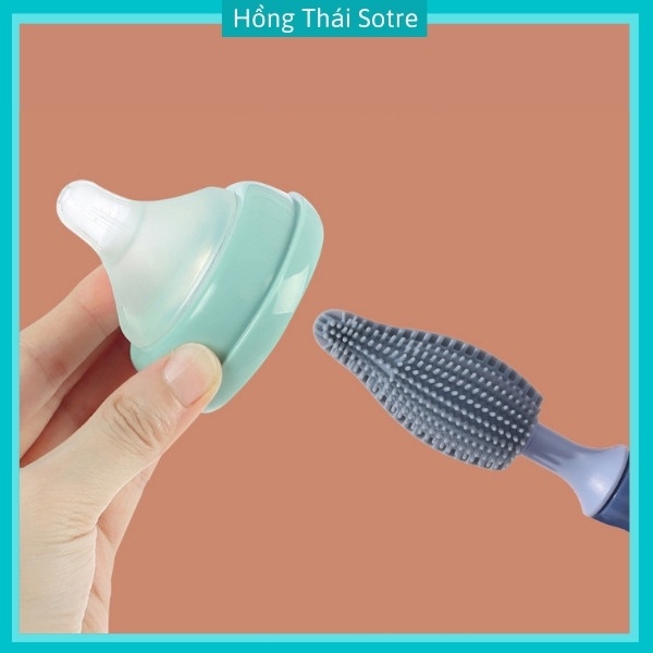 Cọ Rửa Bình Sữa Silicon Cao Cấp 2 Chi Tiết Xoay 360 Độ