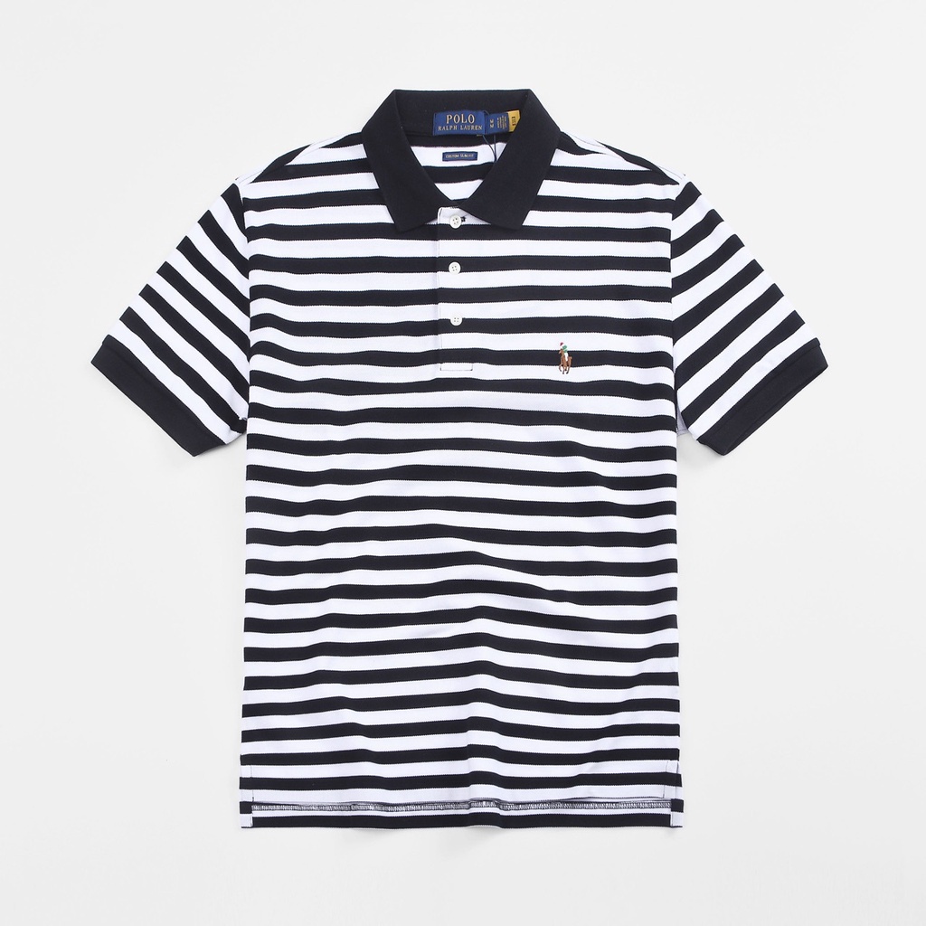 Áo polo Cotton Tay Ngắn Cổ Bẻ Kẻ Sọc Ralph Laurens Thời Trang Mùa Hè 2022 Cho Nam