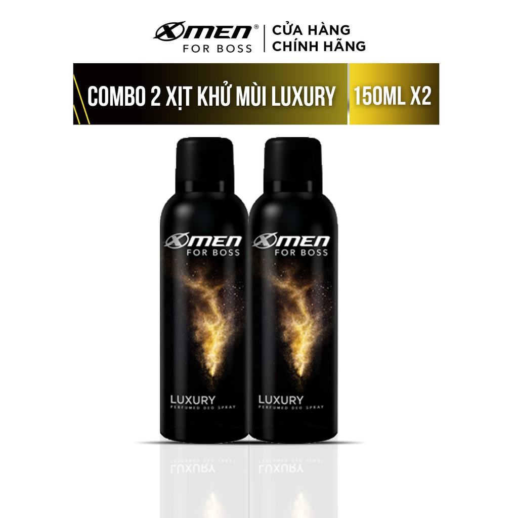 [Mã COSMEN giảm 8% đơn 250K] Combo 2 chai Xịt khử mùi X-Men for Boss Luxury 150ml