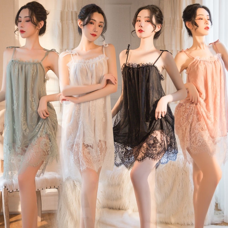 Bộ ngủ ren sexy Đồ ngủ Công Chúa Bằng Lụa Băng Viền Ren Gợi Cảm Dễ Thương Cho Học Sinh