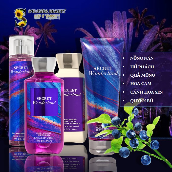 New 2020 🍇 Secret Wonderland | Bộ Sản Phẩm Gel Tắm -  Dưỡng Thể - Xịt Thơm Toàn Thân Bath & Body Work Body Care | BigBuy360 - bigbuy360.vn