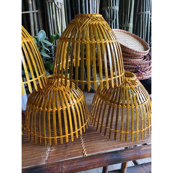 đèn tre decor trang trí, đèn nơm cá