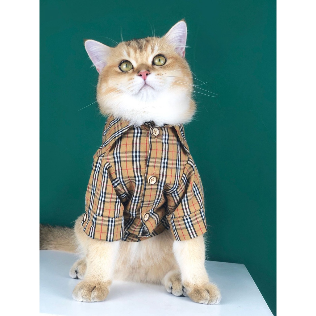 Áo Sơ Mi Họa Tiết Kẻ Ca Rô Xinh Xắn Cho Thú Cưng