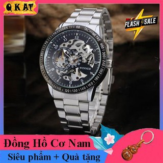 Đồng Hồ Nam Cơ Winner,Đồng Hồ Dây Thép đúc đặc không gỉ,Mặt chống xước,chống nước