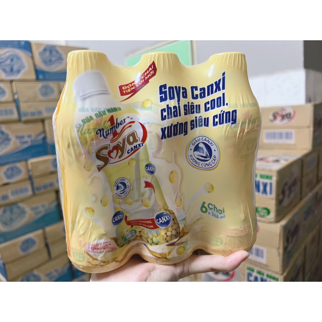 Sữa đậu nành Soya Number lốc 6 chai - 1 thùng 24 chai