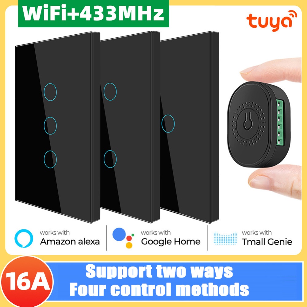 Công tắc thông minh Tuya 16A mini wifi+rf433 mhz hỗ trợ điều khiển từ xa và 4 chế độ hẹn giờ chất lượng cao