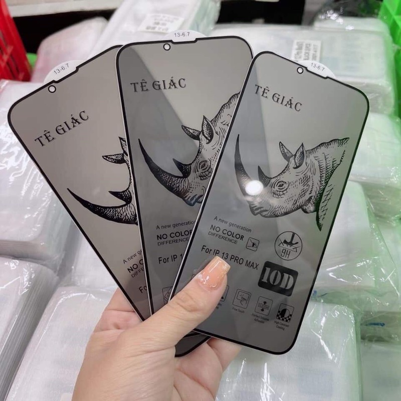 kính cường lực chống nhìn trộm tê giác / 12/ 12pr / 12prm / 13 /13pr / 13prm