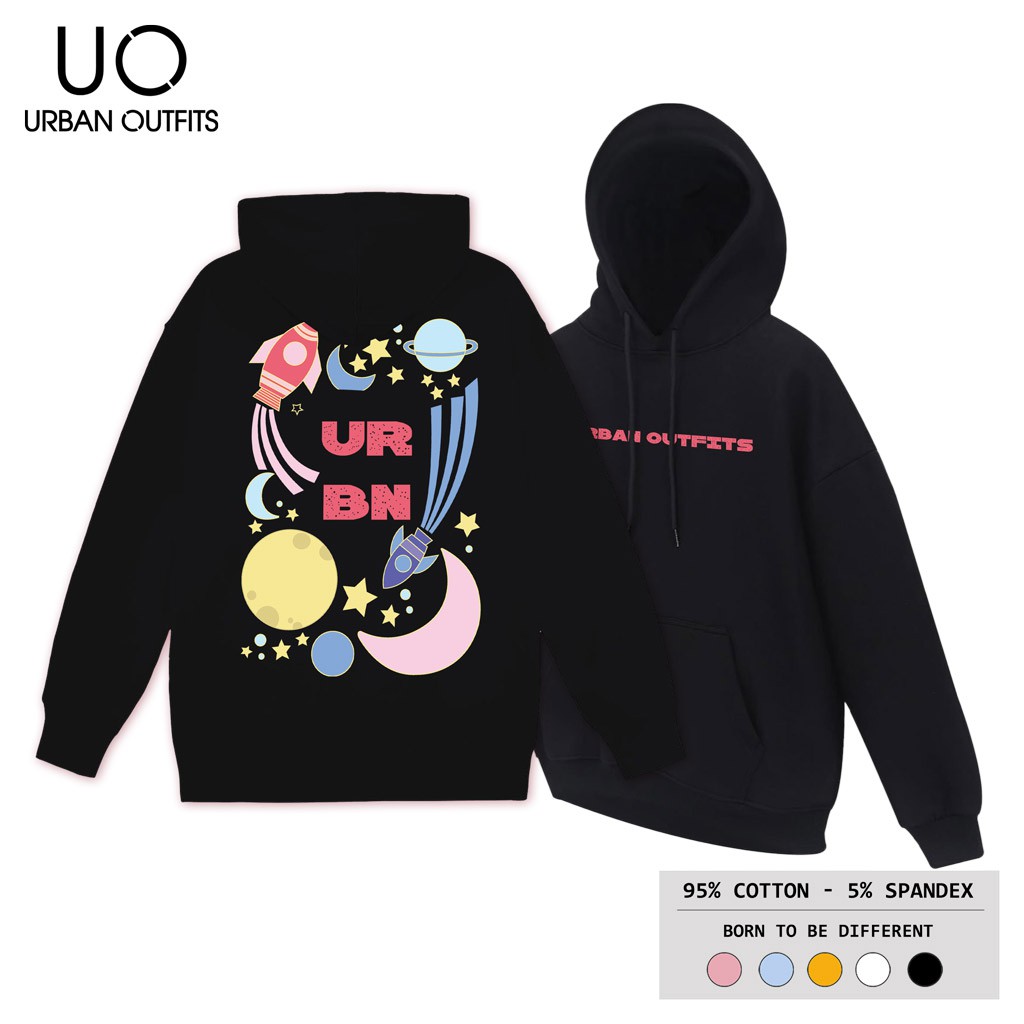 Áo Hoodie Nam Nữ Form Rộng URBAN OUTFITS In Hệ Mặt Trời URBN HOO14 Chui Đầu Thun Cotton Nỉ Local Brand