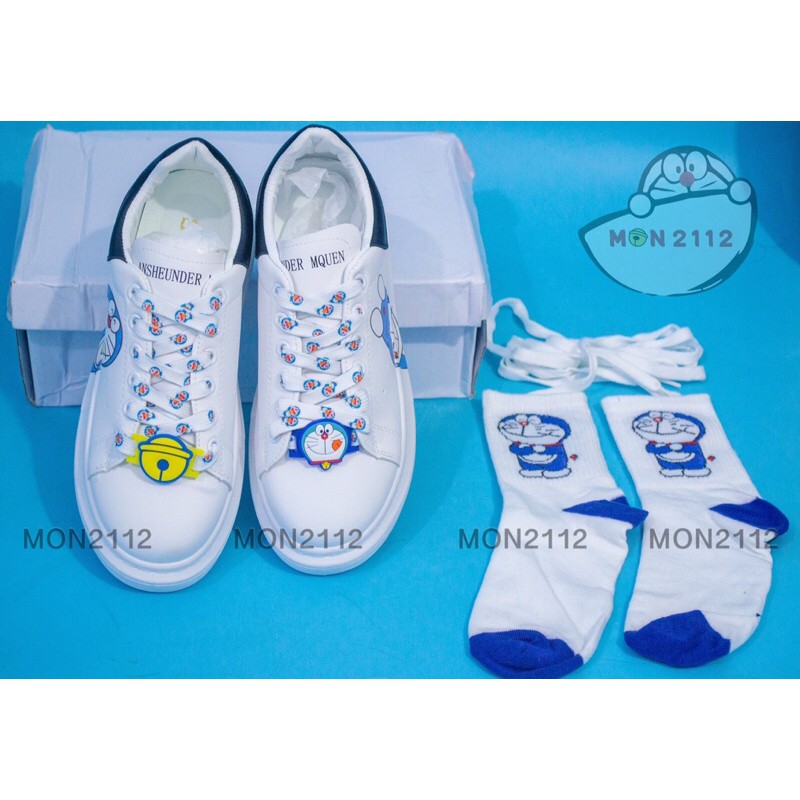 [TẶNG VỚ CỔ CAO DORAEMON] GIÀY SNEAKER ĐẾ CAO 5CM DORAEMON DOREMON | BigBuy360 - bigbuy360.vn