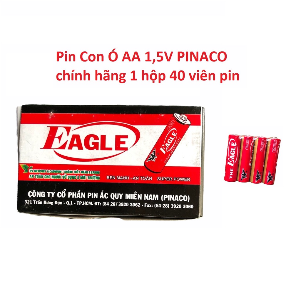1 hộp pin 40 viên pin AA 1,5V  AA  hãng PINACO chính hãng