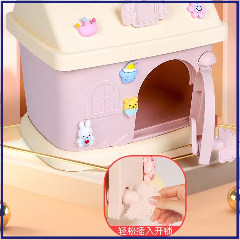 Két Sắt Mini Hộp Tiết Kiệm Nhiều Kiểu, Ống Heo Tiết Kiệm Hình Ngôi Nhà Kiểu Dáng Dễ Cưng Cho Bé!