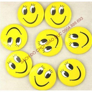 Huy hiệu cài áo hình mặt cười 3cm - Túi 5 cái đường kính 3cm