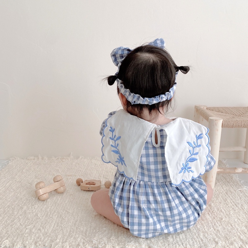 Áo Sơ Mi Tay Dài Họa Tiết Caro Thêu Phong Cách Hàn Quốc Thời Trang Xuân Thu Cho Bé Gái