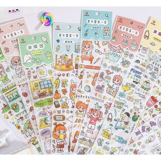 Hình dán sticker trang trí tập vở, kệ tủ đáng yêu