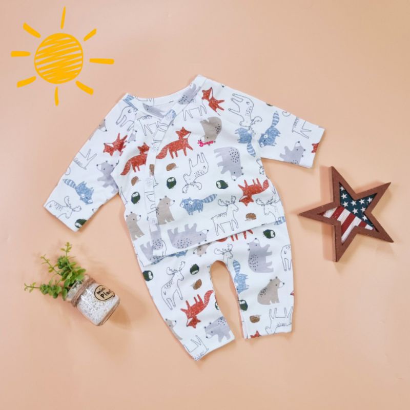 Bộ quần áo tay dài sơ sinh Bunny chất cotton Hàn cho bé 3-10kg (không bao gồm nón vớ)