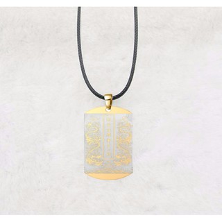 Dây chuyền nam ,Vòng cổ Song Long Mạ Vàng 18k Dây Cao Su Trang Sức Phong Thủy ,Tài lộc