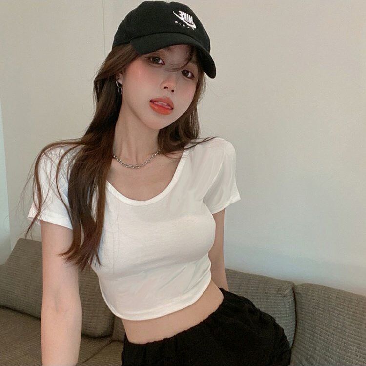 Áo Thun Cổ Chữ V Khoét Sâu Hở Lưng Gợi Cảm Cho Nữ