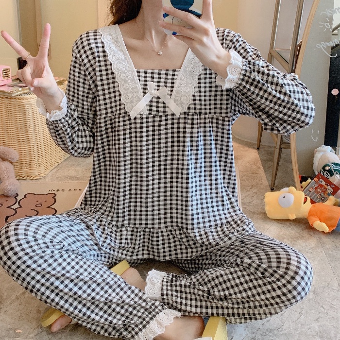 Đồ Bộ Nữ Mặc Nhà Pijama Thun Mềm Phối Nơ Cực Xinh Tay Dài Quần Dài LATOZIA BĐN15 | BigBuy360 - bigbuy360.vn