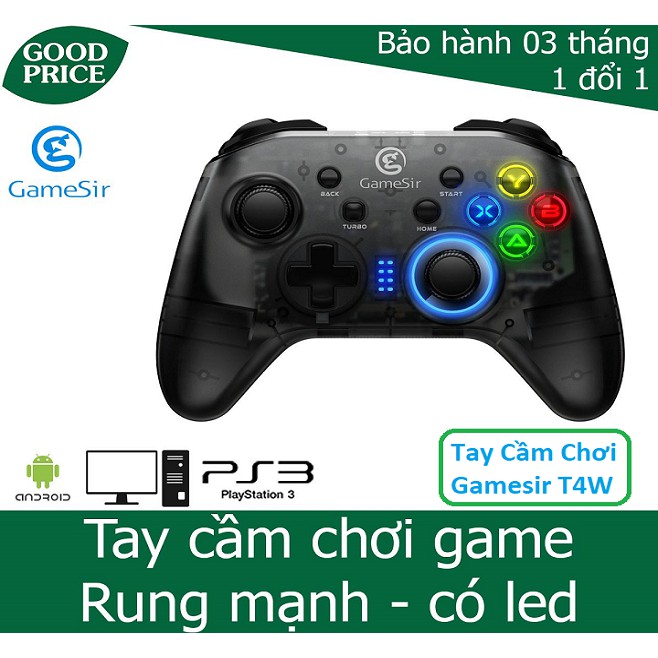 Tay Cầm Chơi Gamesir T4W/ Tay Game Điều Khiển Trò Chơi PC Có Đèn Led Rung Mạnh