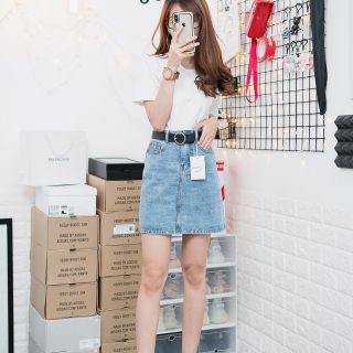 Chân váy jean chữ a. 😘😘😘