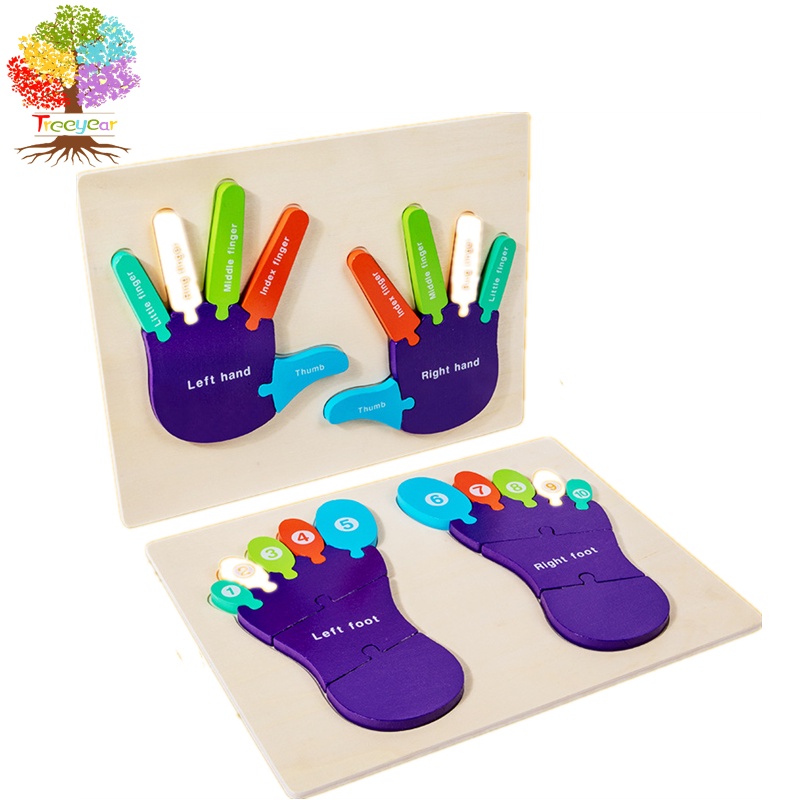Bộ đồ chơi xếp hình TREEYEAR bằng gỗ ghép nối chữ số chữ cái độc đáo vui nhộn dành cho trẻ em