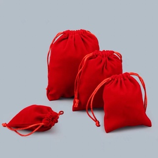 Combo 10 Túi nhung đỏ dây rút.