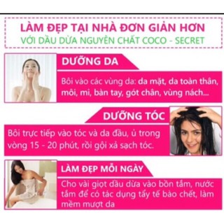 [kèm quà]Dầu Dừa ép lạnh  Coco Secret 500ml