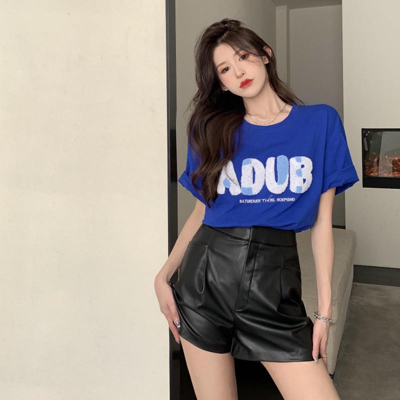 Áo Thun Tay Ngắn Chất Cotton Thiết Kế Dáng Rộng Che Khuyết Điểm